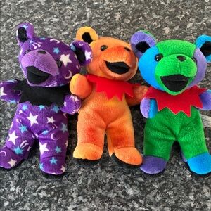 Grateful Dead - 3 Beanie Bears Liquid Blue
